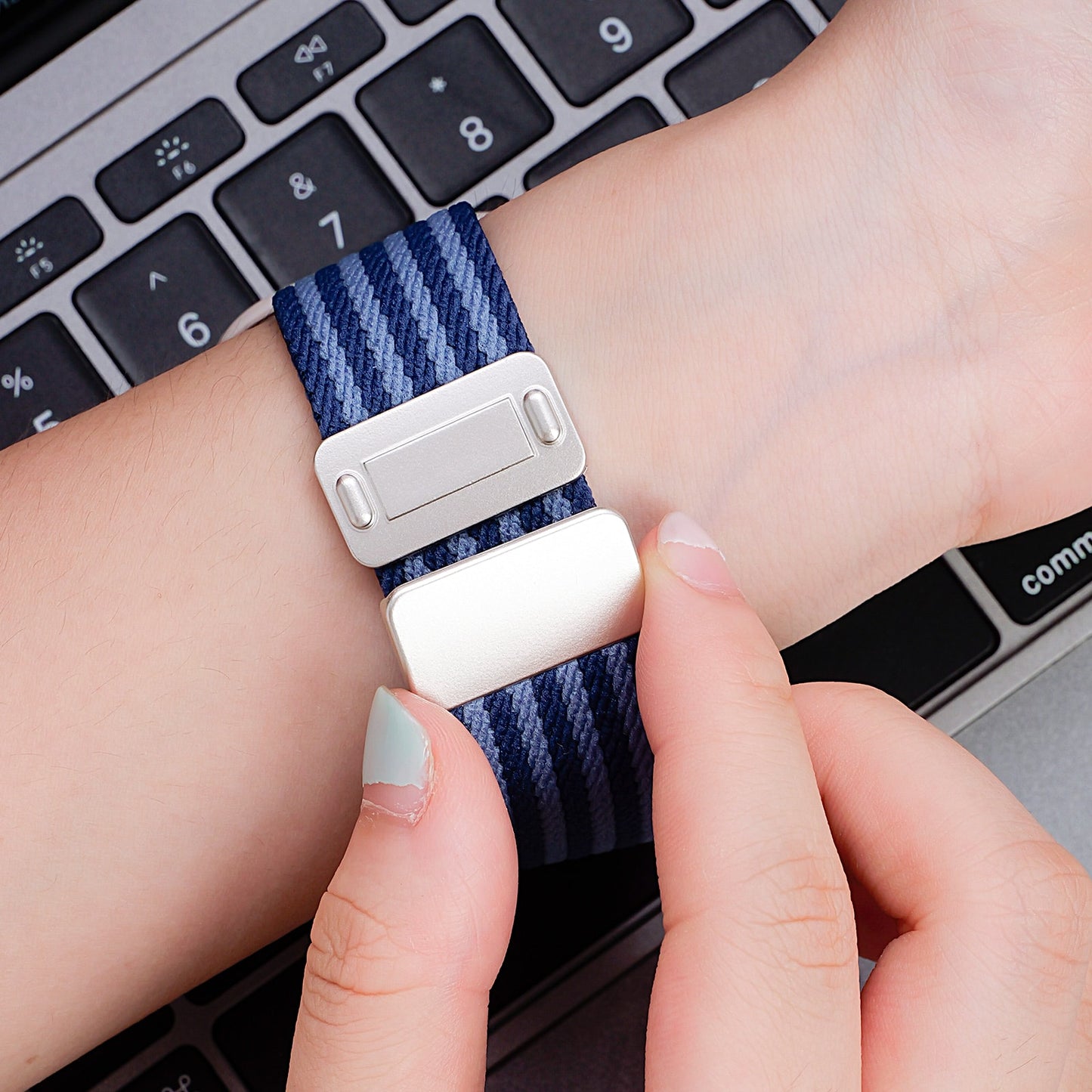 Nylon Double Stripes Band for Apple Watch 42/44/45/46/49 mm - TecHub