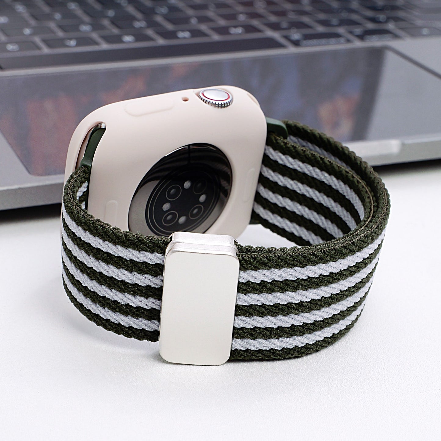 Nylon Double Stripes Band for Apple Watch 42/44/45/46/49 mm - TecHub