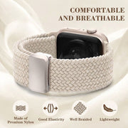 TecHub nylon stretchy watch band for Apple Watch 42 to 49mm, flexible and comfortable strap shown on a wrist.