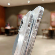 Clear TecHub MagSafe shockproof TPU wireless charging case for iPhone, showing the transparent design and reinforced edges.