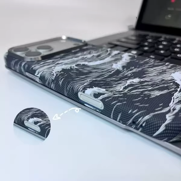 Snow Mountain Pattern Skin Fiber Pattern MagSafe Case for iPhone 17/18 Pro Max