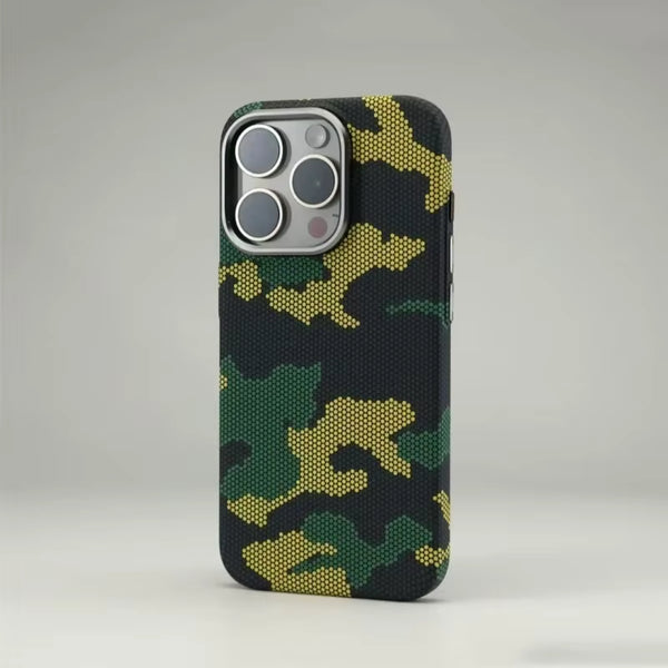 FreeAir MagSafe Carbon Fiber Design Case for iPhone 15 Pro Max - Camouflaged Green