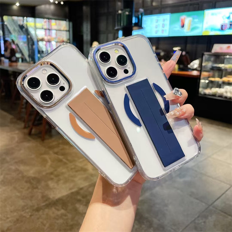 Acrylic TPU MagSafe with Holder Case for iPhone 16
