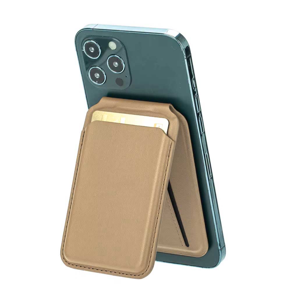 HDD Luxury PU Leather Stand Wallet with for MagSafe and Card Holder Back