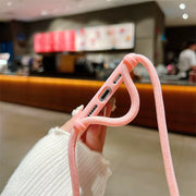 TecHub iPhone 16 fashion crossbody silicone case with shoulder strap, soft material and stylish design for mobile protection.