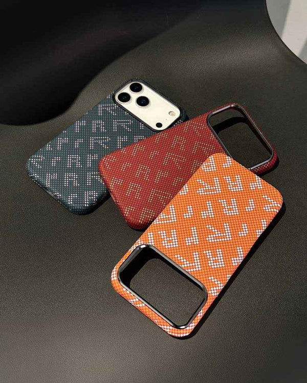 FD Carbon Fiber Textured Metal Camera Frame Shockproof Hard Magnetic Case for iPhone 17 Pro Max