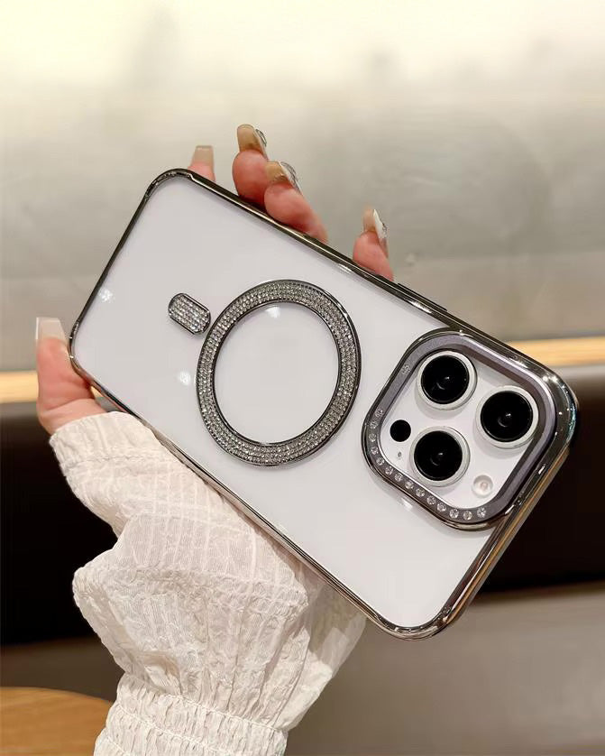 Diamond Strass MagSafe Case for iPhone 13 Pro Max - Grey
