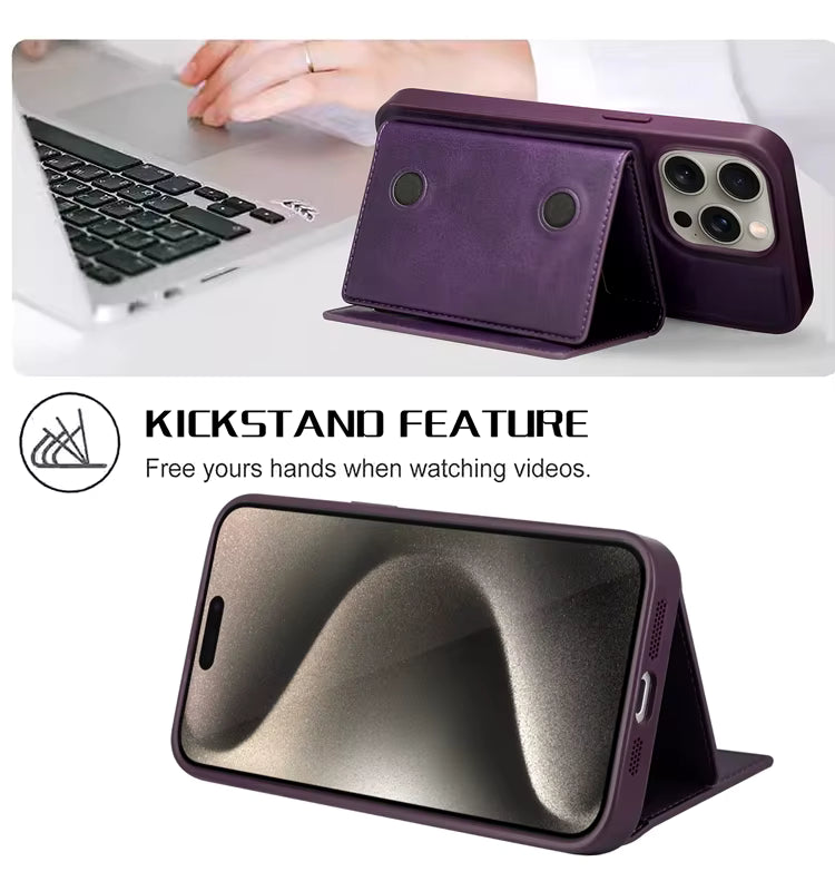 HDD Leather MagSafe Foldable Wallet Card Holder and Stand