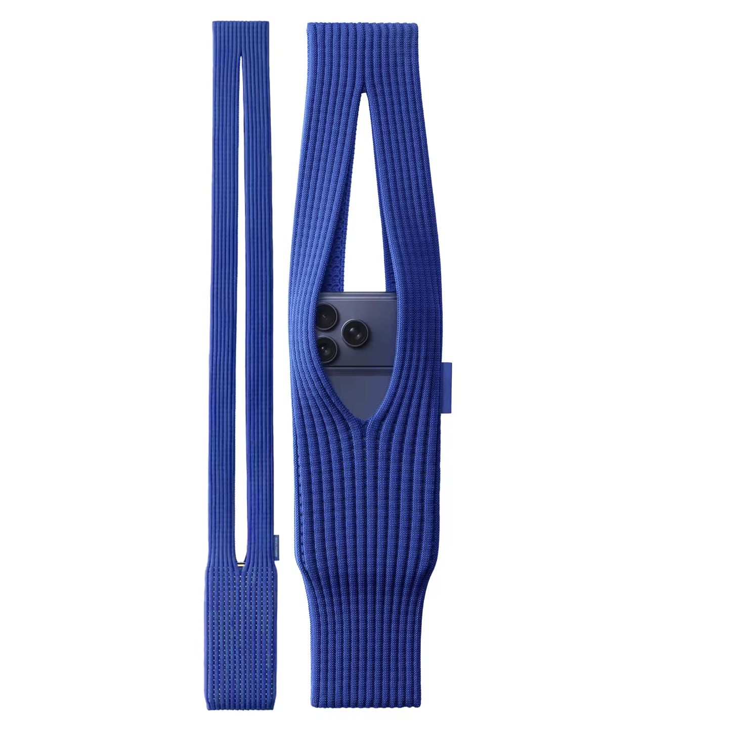 Blue TecHub trendy phone sling bag, 80 cm compact crossbody holder with adjustable strap, designed for convenient daily use.