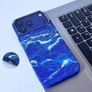 TecHub Snow Mountain Pattern MagSafe iPhone 17/18 Pro Max case with fiber texture and mountain design, showcasing the protective phone cover.
