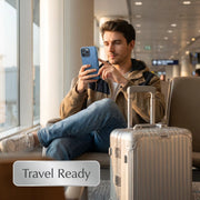 TecHub vertical striped full coverage iPhone 16 case with luggage style design, providing full protection and stylish look.