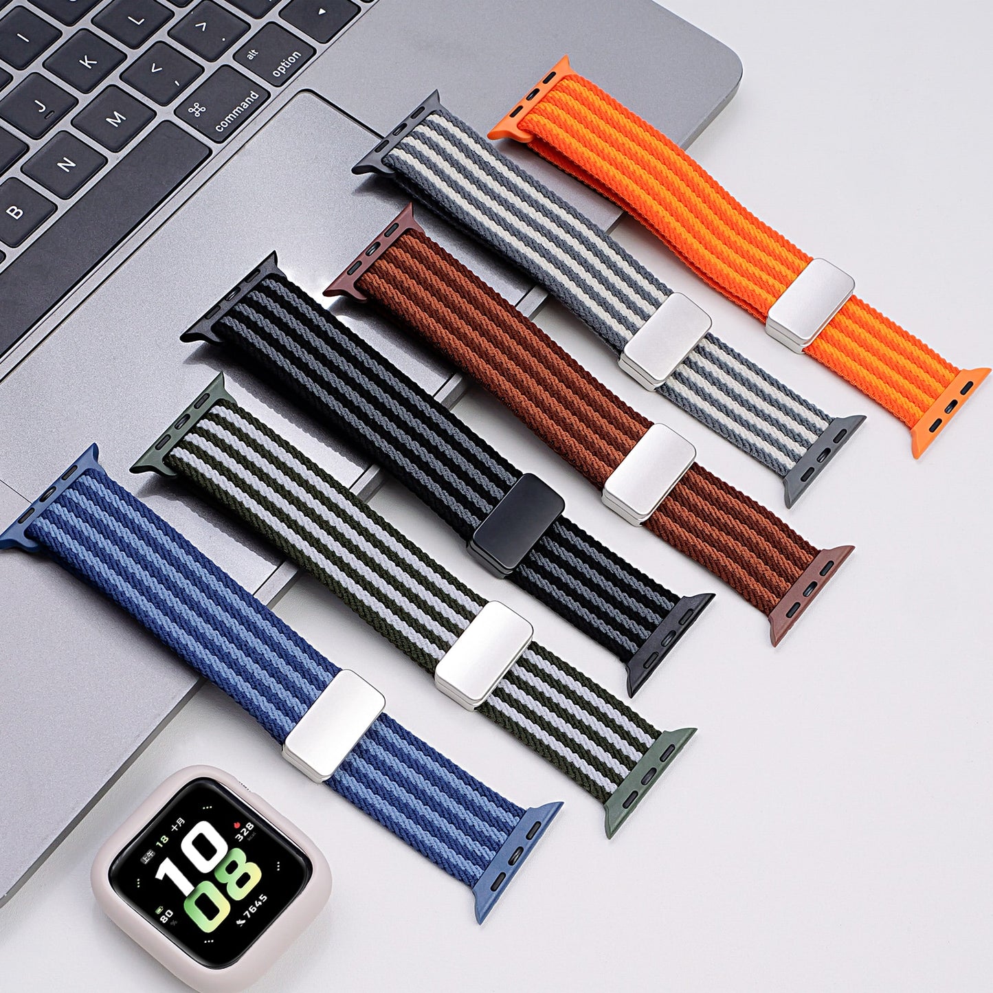 Nylon Double Stripes Band for Apple Watch 42/44/45/46/49 mm - TecHub