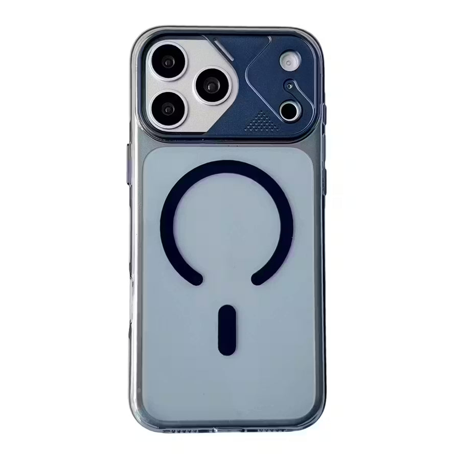 TecHub VAWI transparent MagSafe case with metal lens frame for iPhone 17 Pro Max, showing clear design and precise cutouts.