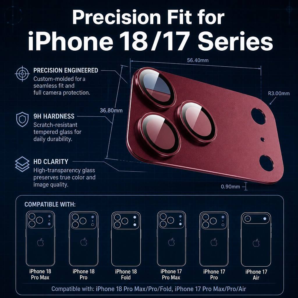 HDCI Anti Scratch Camera Lens Protector for iPhone 17/18 Pro Max