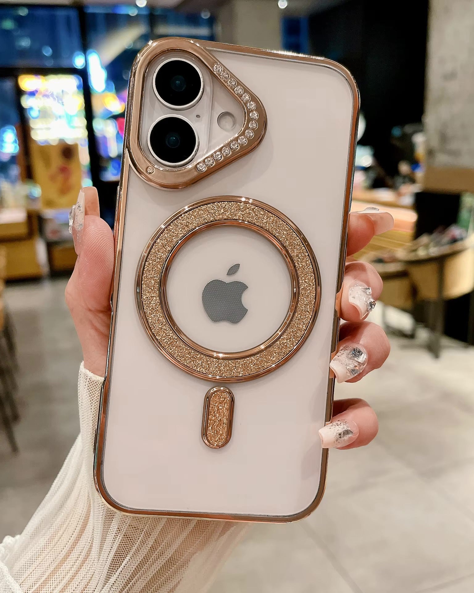 Diamond Strass MagSafe Case for iPhone 16 - Gold