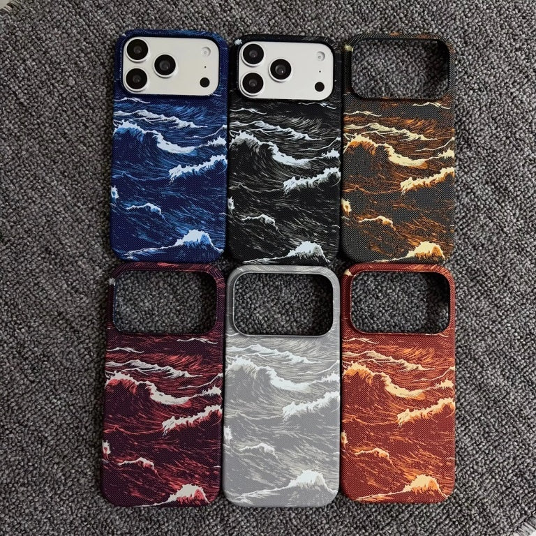 Snow Mountain Pattern Skin Fiber Pattern MagSafe Case for iPhone 17/18 Pro Max