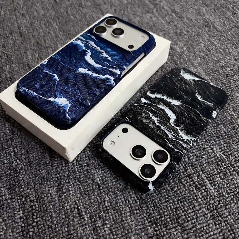 Snow Mountain Pattern Skin Fiber Pattern MagSafe Case for iPhone 17/18 Pro Max