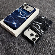 TecHub MagSafe iPhone 17/18 Pro Max case with snow mountain and fiber pattern design, showcasing the protective back cover.