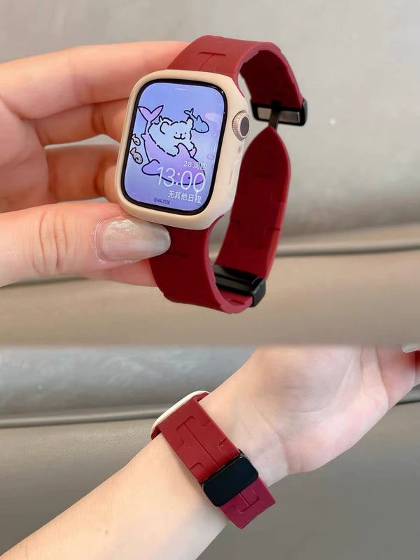 Magnetic Silicone Watch Strap for Apple Watch 42/44/45/46/49 mm