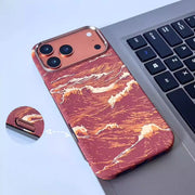 TecHub Snow Mountain Pattern MagSafe iPhone 17/18 Pro Max case with fiber texture, showcasing a rugged mountain design.
