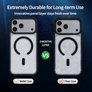 TecHub PULOKA Magnetic Matte Case for iPhone 17/18 Pro, translucent frosted finish, slim design, anti-fingerprint protection.