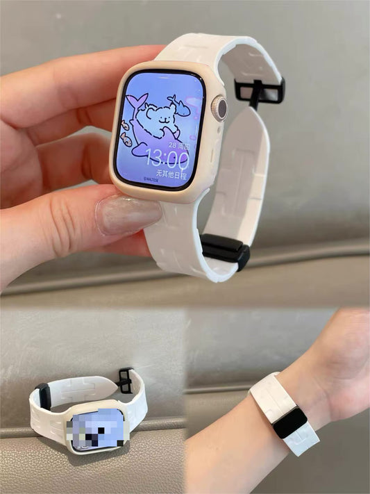 Magnetic Silicone Watch Strap for Apple Watch 42/44/45/46/49 mm