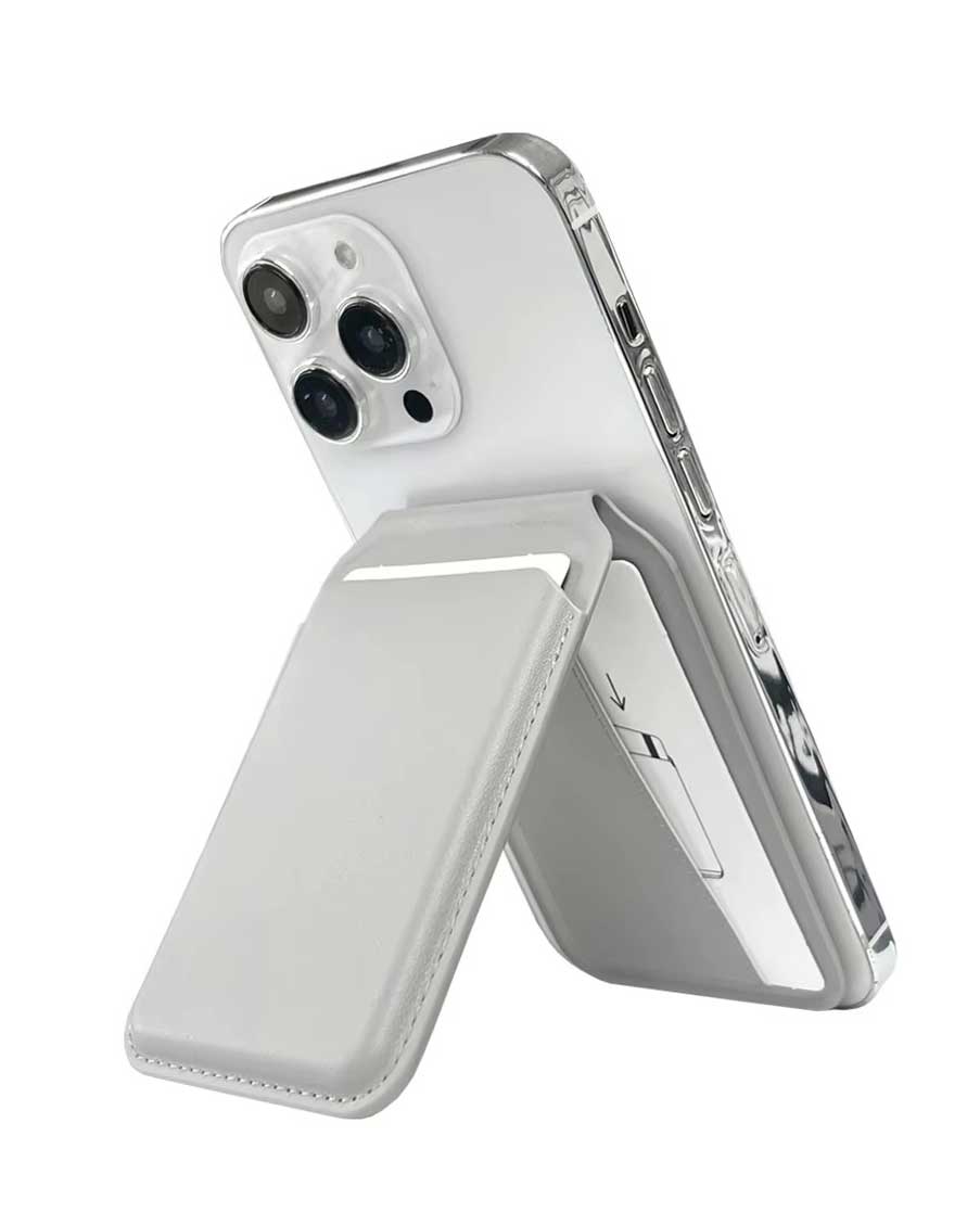 HDD Luxury PU Leather Stand Wallet with for MagSafe and Card Holder Back