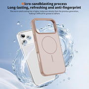TecHub luxury liquid silicone TPU MagSafe case for iPhone 17 Pro in beige, showcasing a sleek and protective phone cover.