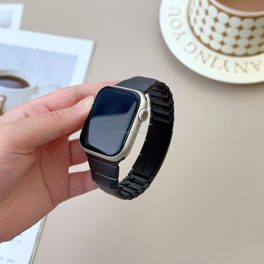Recci Luxury Men Curved Quickly Adjustment Stainless Steel Watch Band for Apple Watch 42/44/45/46/49 mm