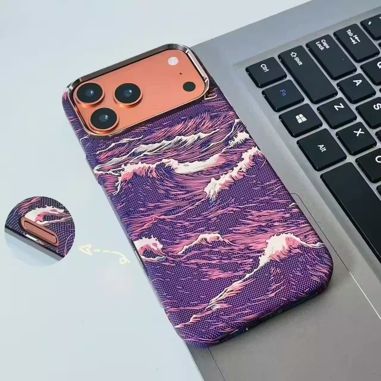 FreeAir MagSafe Waves Carbon Premium Design Case for iPhone 17 Pro Max