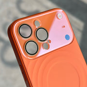 TecHub iPhone 16 Pro Max liquid silicone case with wave pattern design and transparent window lens, durable protective cover.