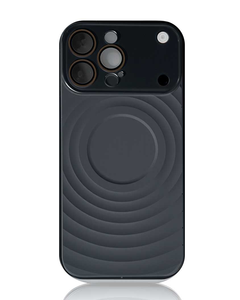 VAWI Wave Pattern Design Liquid Silicone Case Window Lens for iPhone 15 Pro Max