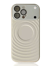 TecHub liquid silicone iPhone 16 Pro Max case with wave pattern design and clear window lens, offering sleek protection and style.