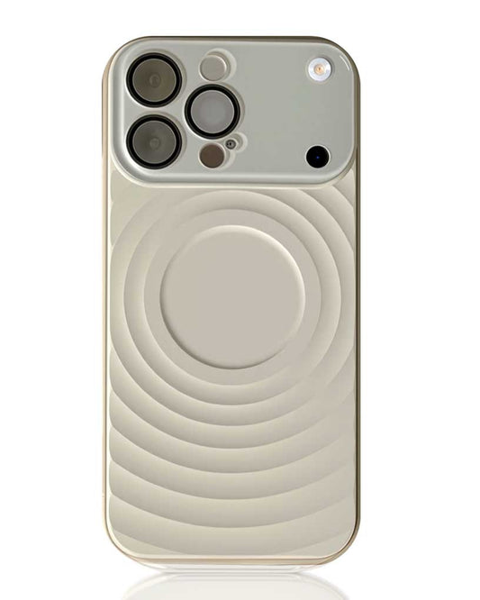 TecHub liquid silicone iPhone 16 Pro Max case with wave pattern design and clear window lens, offering sleek protection and style.