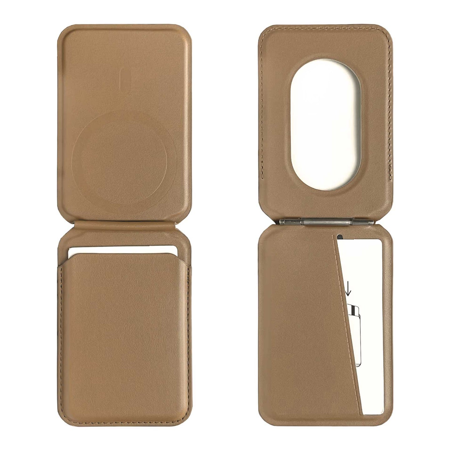 HDD Luxury PU Leather Stand Wallet with for MagSafe and Card Holder Back