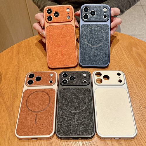 TecHub MMKIO PU leather MagSafe case for iPhone 17 Pro, showing a sleek black protective cover with precise cutouts.