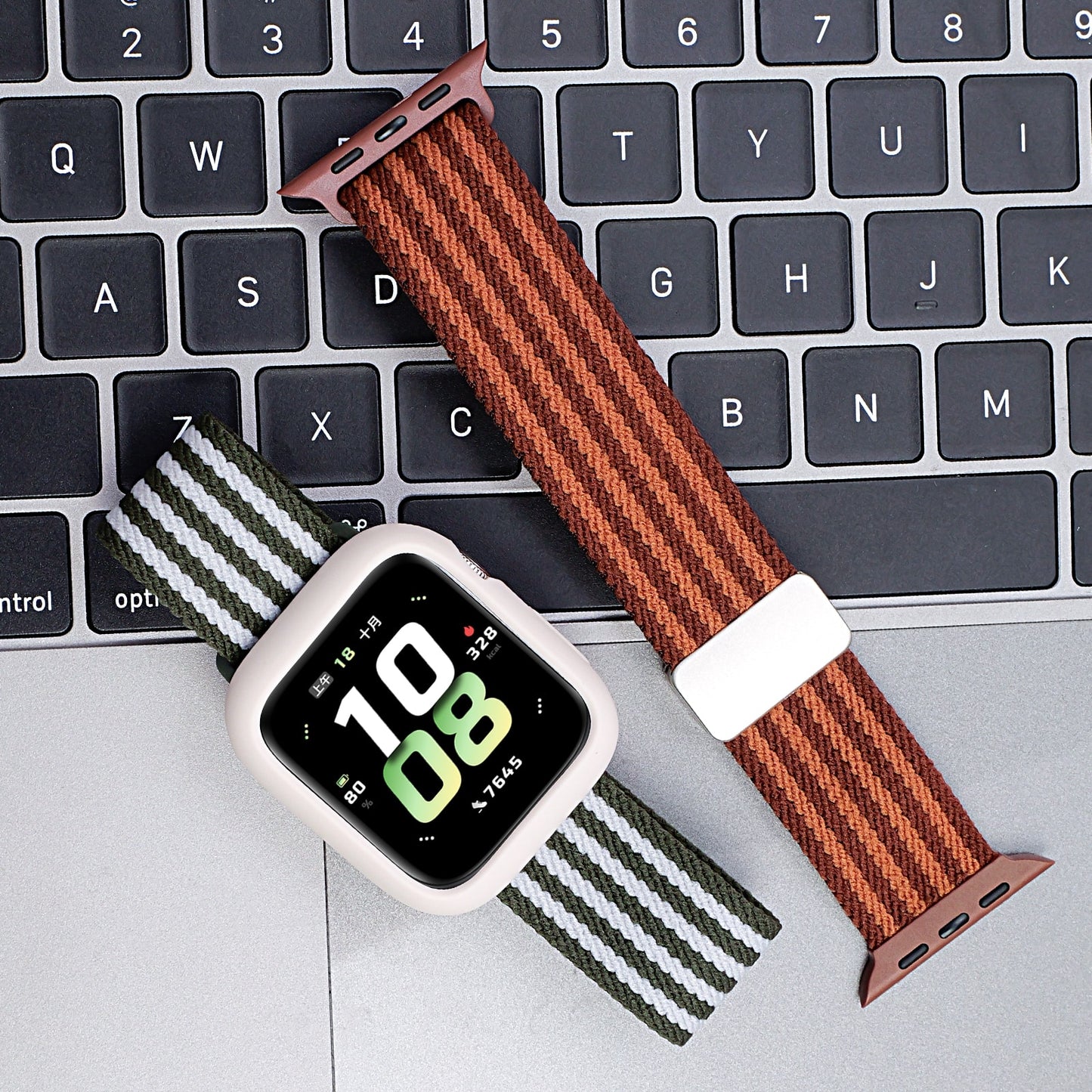 Nylon Double Stripes Band for Apple Watch 42/44/45/46/49 mm - TecHub