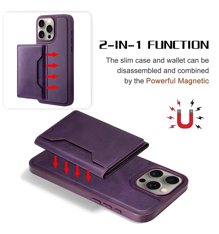 HDD Leather MagSafe Foldable Wallet Card Holder and Stand