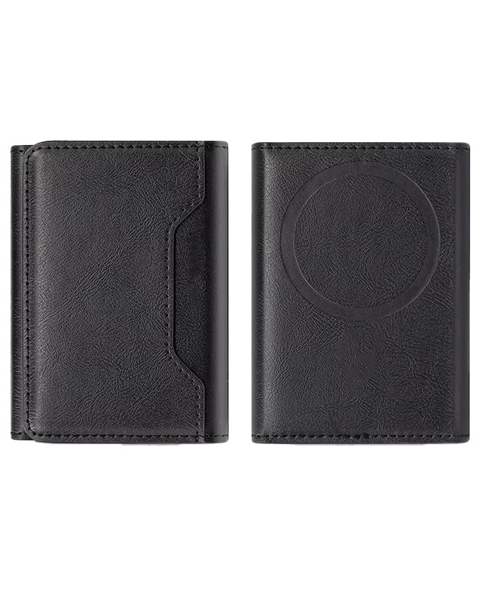 Triple Luxury Fold Leather MagSafe Wallet Card Holder