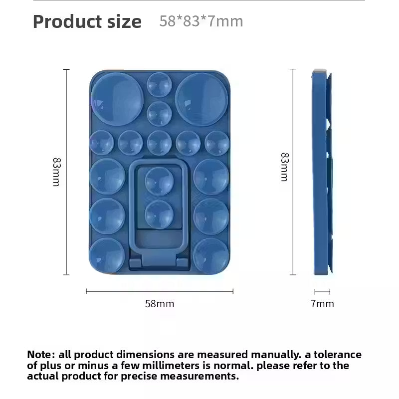 Silicone Suction-Cup Phone Self-Adhesive Holder Bracket Back-Mount - Black