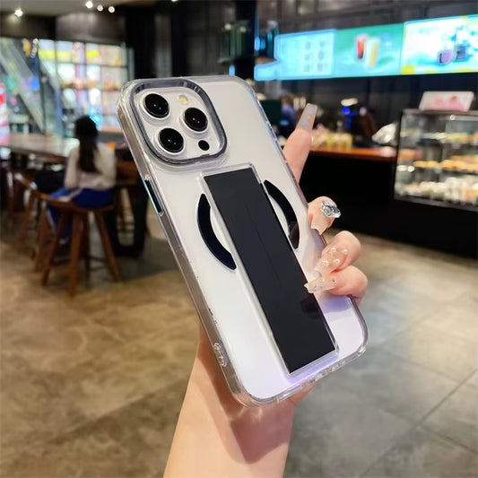 Acrylic TPU MagSafe with Holder Case for iPhone 13 Pro Max - Black