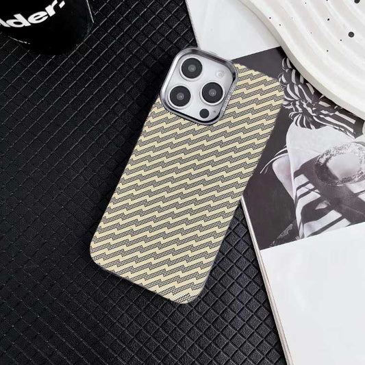 FreeAir MagSafe Carbon Fiber Design Case for iPhone 15 Pro Max - Beige Stripes