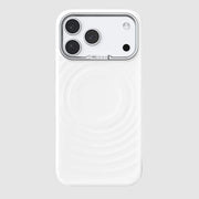 TecHub Face Design lens frame with diamond inlaid liquid MagSafe silicone case for iPhone 17 Pro Max, showing a sleek, decorative phone cover.