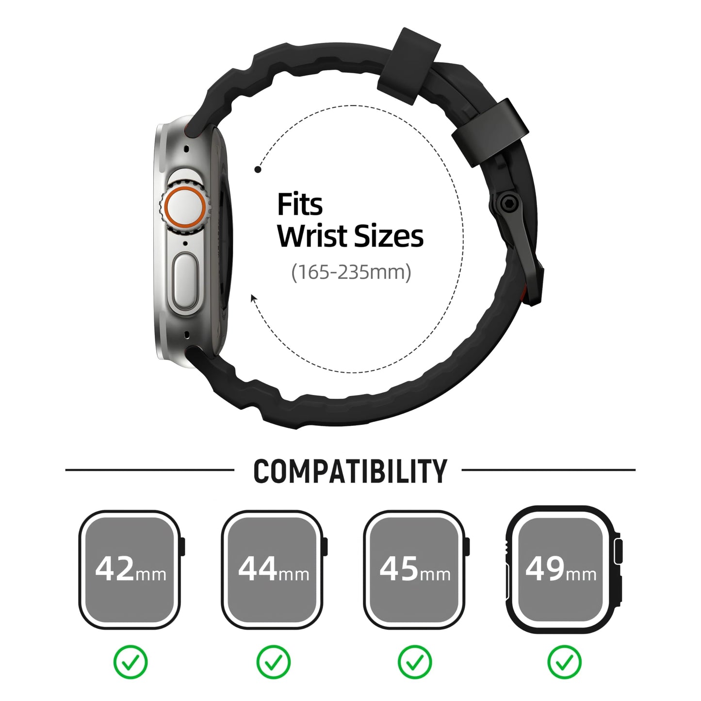 Sport Silicone Fashion Strap for Apple Watch 42/44/45/46/49 mm