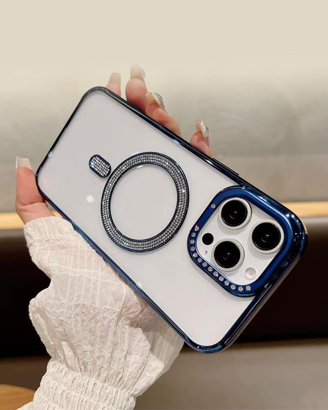 Diamond Strass MagSafe Case for iPhone 13 Pro Max - Blue