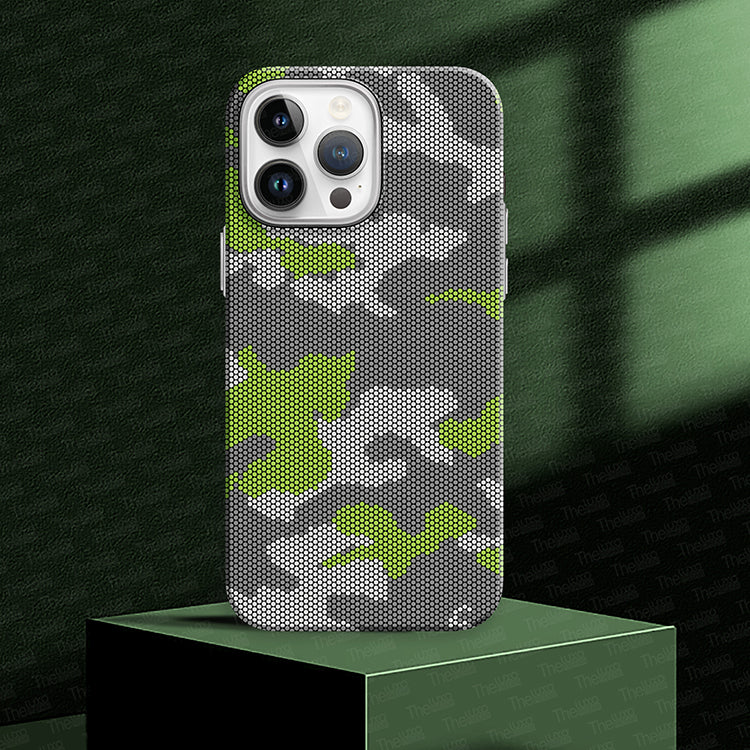 FreeAir MagSafe Carbon Fiber Design Case for iPhone 15 Pro Max - Camouflaged Grey