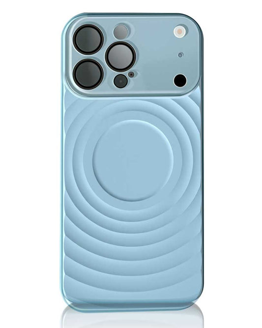 TecHub VAWI wave pattern liquid silicone case with window lens for iPhone 16 Pro Max, featuring a stylish wave design and soft texture.