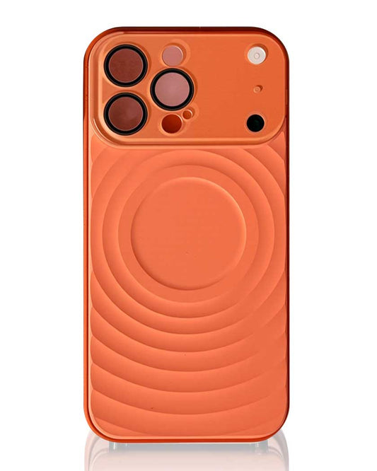 TecHub VAWI wave pattern liquid silicone iPhone 16 Pro Max case with window lens, showcasing sleek design and textured surface.