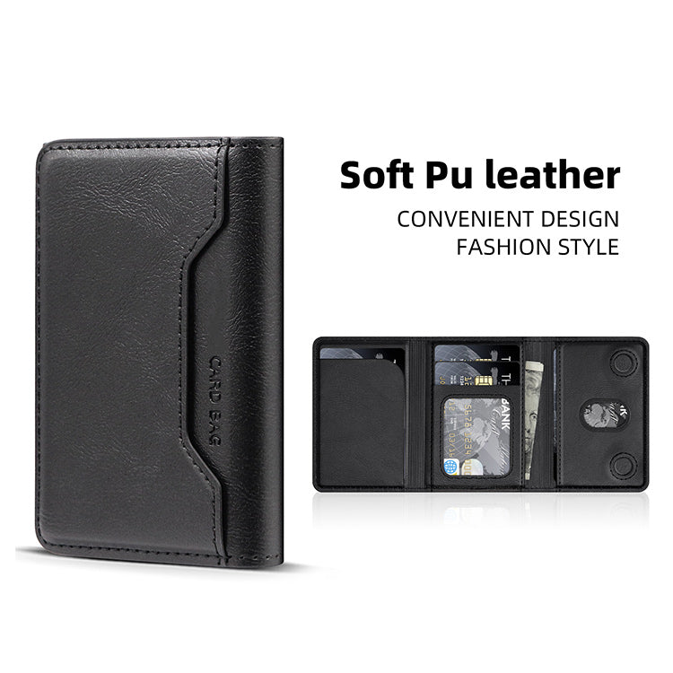 Triple Luxury Fold Leather MagSafe Wallet Card Holder