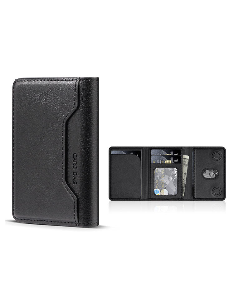 Triple Luxury Fold Leather MagSafe Wallet Card Holder